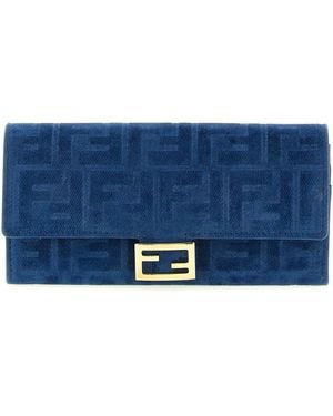 Fendi 'continental Baguette' Wallet On Chain - Blue
