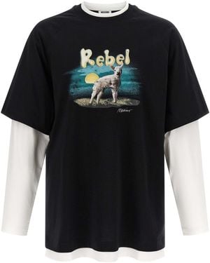 Moschino Double Layer 'rebel' T-shirt - Black