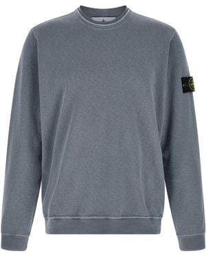 Stone Island Sweatshirt Aus Gebürsteter Baumwolle - Grau