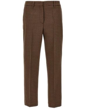 Prada Pantalone pied de poule - Marrone