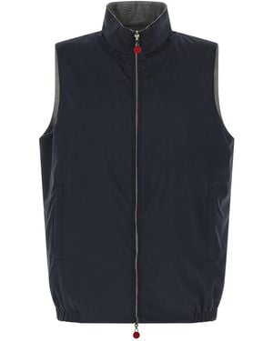 Kiton Double Face Nylon Vest - Blue