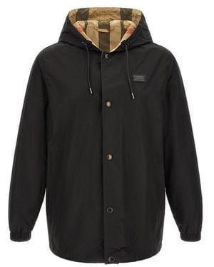 Burberry Giacca Reversibile Con Cappuccio 'Elmhurst' - Nero