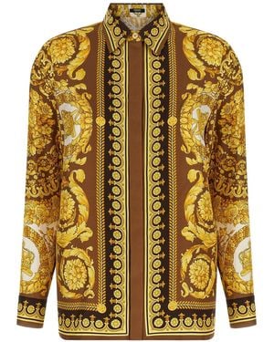 Versace 'Barocco 92 Foulard' Shirt - Yellow