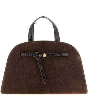 Tory Burch Romy Suede Bauletto Bag With Knotted Belt Detail - Brown