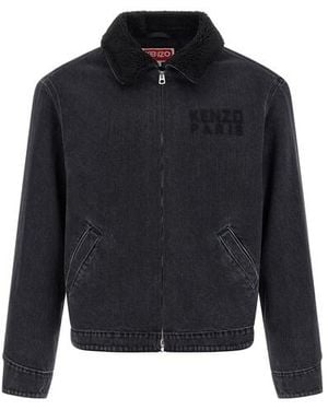 KENZO Giacca Denim Happy Tiger' - Blu