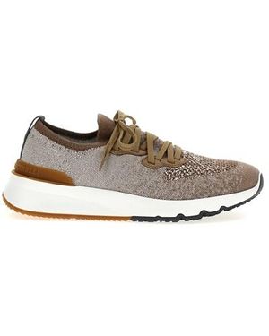 Brunello Cucinelli Sneaker maglia - Marrone