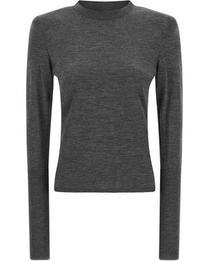 Pinko Maglia Spalline Imbottite - Grigio