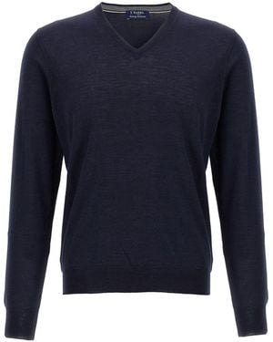 Barba Napoli Wool And Silk Jumper - Blue