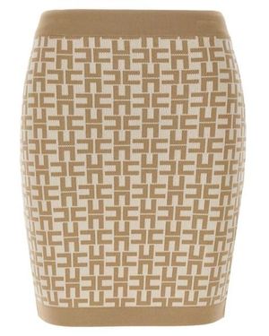 Elisabetta Franchi Gonna logo jacquard - Neutro