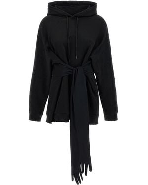 MM6 by Maison Margiela Dress 'Hoodie Dress With Gloves' - Black
