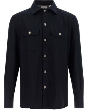Brunello Cucinelli Flannel Overshirt - Blue