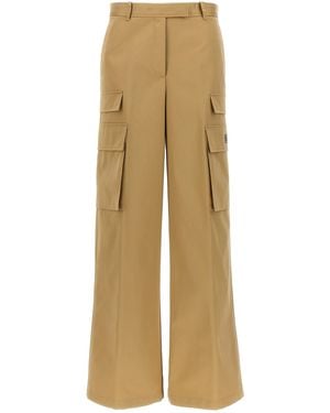 Versace Wide-Leg Cotton Gabardine Cargo Trousers - Natural