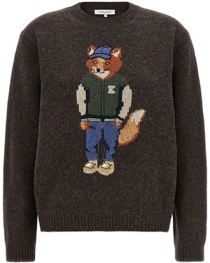 Maison Kitsuné The 'Dressed Fox' Jumper - Black