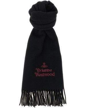 Vivienne Westwood Sciarpa Ricamo Logo - Nero