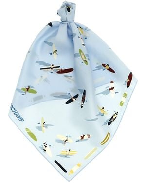 Longchamp Foulard 'En Attendant La Vague' - Blu
