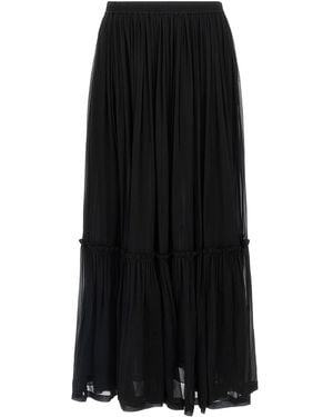 Saint Laurent Crepe Skirt Silk - Black