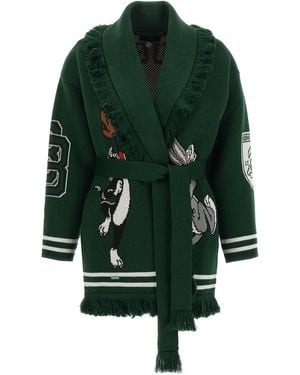 Alanui Cardigan "Sporty Bugs Bunny & Sylvester" - Grün