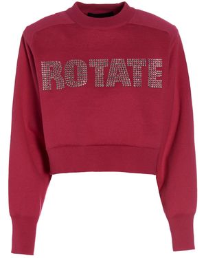 ROTATE BIRGER CHRISTENSEN 'Firm Rhinestone' Sweatshirt - Red