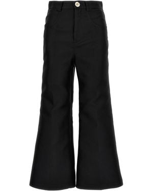 Giambattista Valli Cropped Silk Blend Trousers - Black