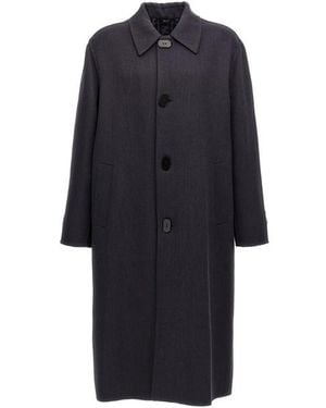 Fendi Cappotto lana double - Blu