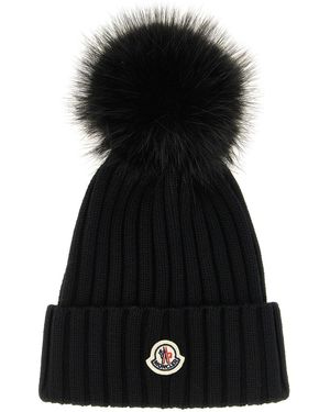 Moncler Pompon Wool Beanie - Black