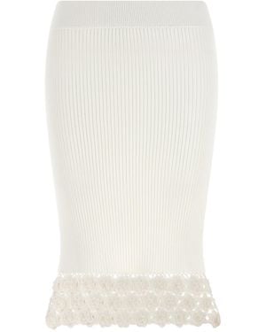 Ganni Organic Cotton Midi Skirt - White