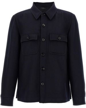 Tom Ford Overshirt 'Double Splittable Light Wool' - Blue