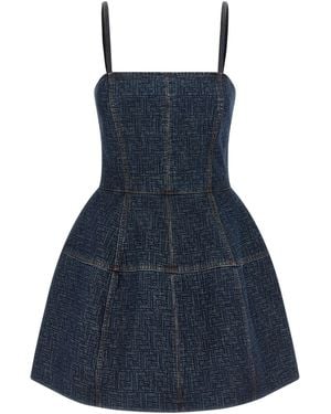 Fendi 'ff' Denim Dress - Blue