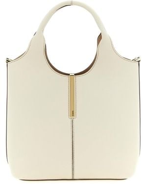 Tod's Mini Metal Plate Shopping Bag - White