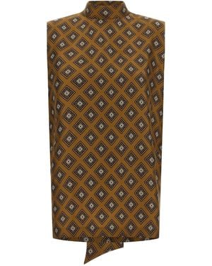 Alberto Biani Tie Print Top - Brown