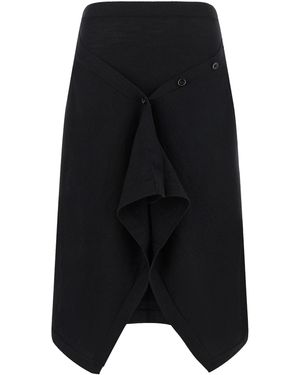 Lemaire Button Asymmetrical Skirt - Black