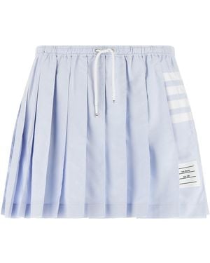 Thom Browne '4-bar' Oxford Pleated Skirt - Blue