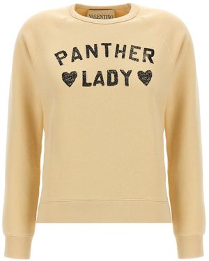 Valentino Garavani 'panther Lady' Sweatshirt - Natural