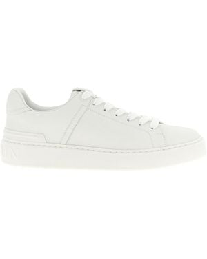 Balmain Low-Top Trainer With Embossed Logo - White