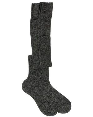Miu Miu Lamé Viscose Socks - Black