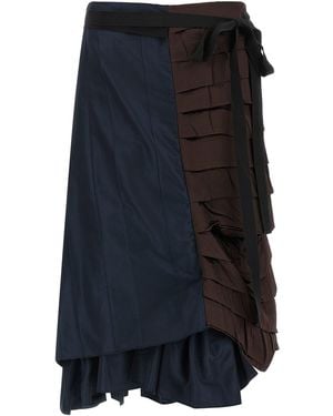 Prada Patchwork Skirt - Blue