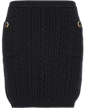 Alessandra Rich Button Skirt - Black