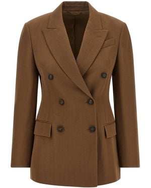 Brunello Cucinelli Blazer Doppiopetto - Marrone