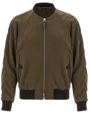 Tom Ford Bomber fluid gabardine - Verde