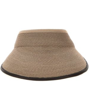 Brunello Cucinelli Visier "Shiny Leather Trim" - Braun