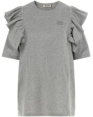 Miu Miu Ruffle Dress - Grey
