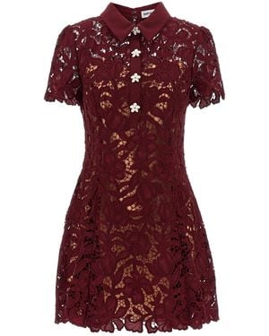 Self-Portrait 'burgundy Lace Mini' Dress - Red