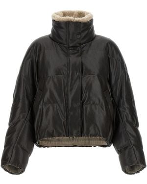 Brunello Cucinelli Padded Leather Jacket - Black