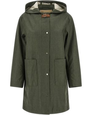 Herno Linen Raincoat - Green