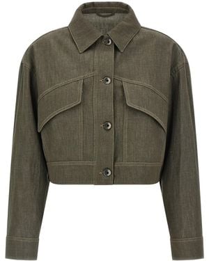 Brunello Cucinelli Cropped Jacket - Green