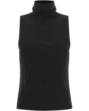 Vince Schwarzes Jersey-Rollkragenshirt