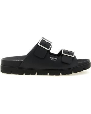 Prada Sandalen Mit Metallschnallen - Schwarz