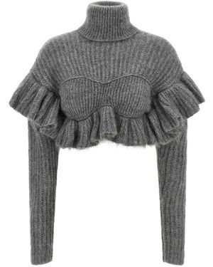 Elisabetta Franchi Ruffle Jumper - Grey