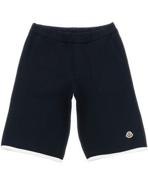Moncler Logo Patch Bermuda Shorts - Blue