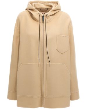 Marni Logo Embroidery Hooded Jacket - Natural